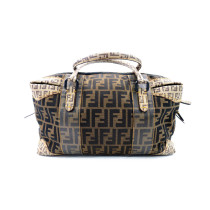 Fendi Bauletto Boston Zucca Marrone e Beige