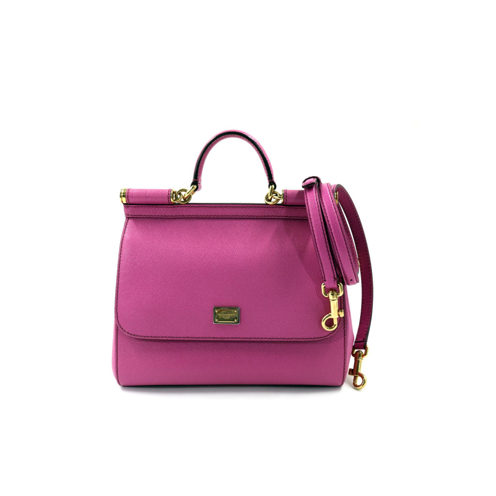 Dolce & Gabbana Sicily Medium Cuir Saffiano Fuchsia