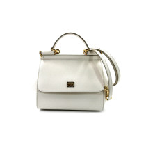 Dolce & Gabbana Sicily Small Weißes Saffiano-Leder
