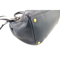 Prada Tote Daino Cuir de Veau Bleu