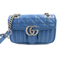 Gucci Marmont Kleine Himmelblaue Leder