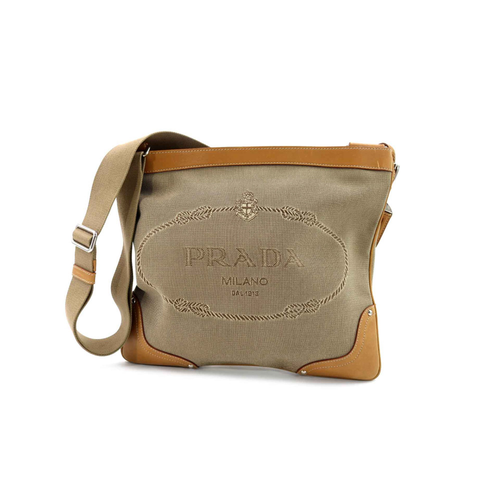 Prada Beige Hemp Shoulder Bag
