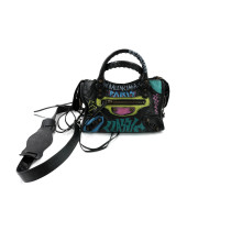 Balenciaga City Graffiti Mini Black Leather