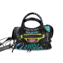 Balenciaga City Graffiti Mini Cuir Noir