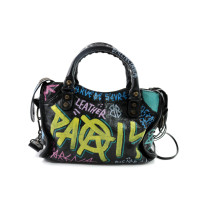 Balenciaga City Graffiti Mini Pelle Nera