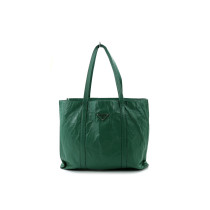 Prada Green Sage Leather Shopping Tote