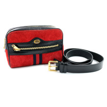 Gucci Ophidia Suede Leather Belt Bag Red