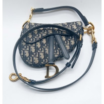 Dior Saddle Mini Blue Oblique Canvas