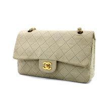 Chanel Double Flap Tissu Beige