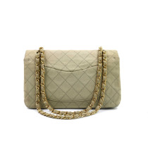 Chanel Double Flap Stoff Beige