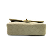 Chanel Double Flap Beige Fabric