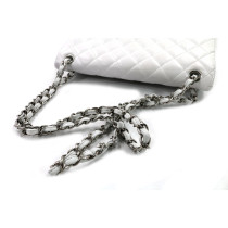 Chanel Jumbo White Leather