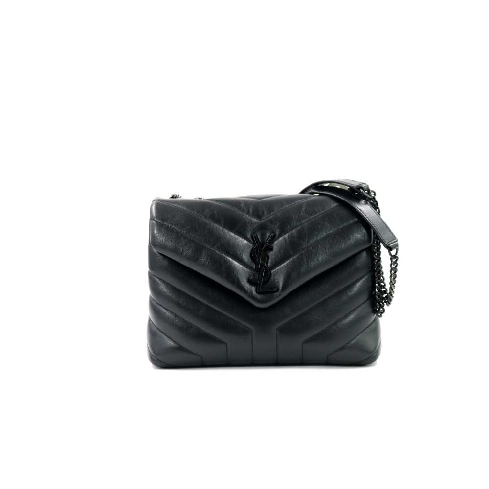 Saint Laurent Lou Lou Small Schwarzes Leder