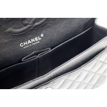Chanel 2.55 Medium Schwarzes Caviar Leder