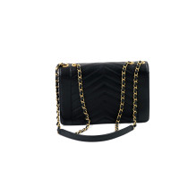 Chanel Chevron Black Leather