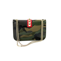 Valentino Glam Rock Toile et Cuir Militaire