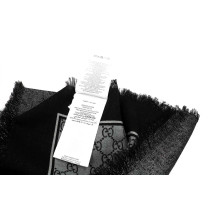Gucci Black and Silver Wool Stole