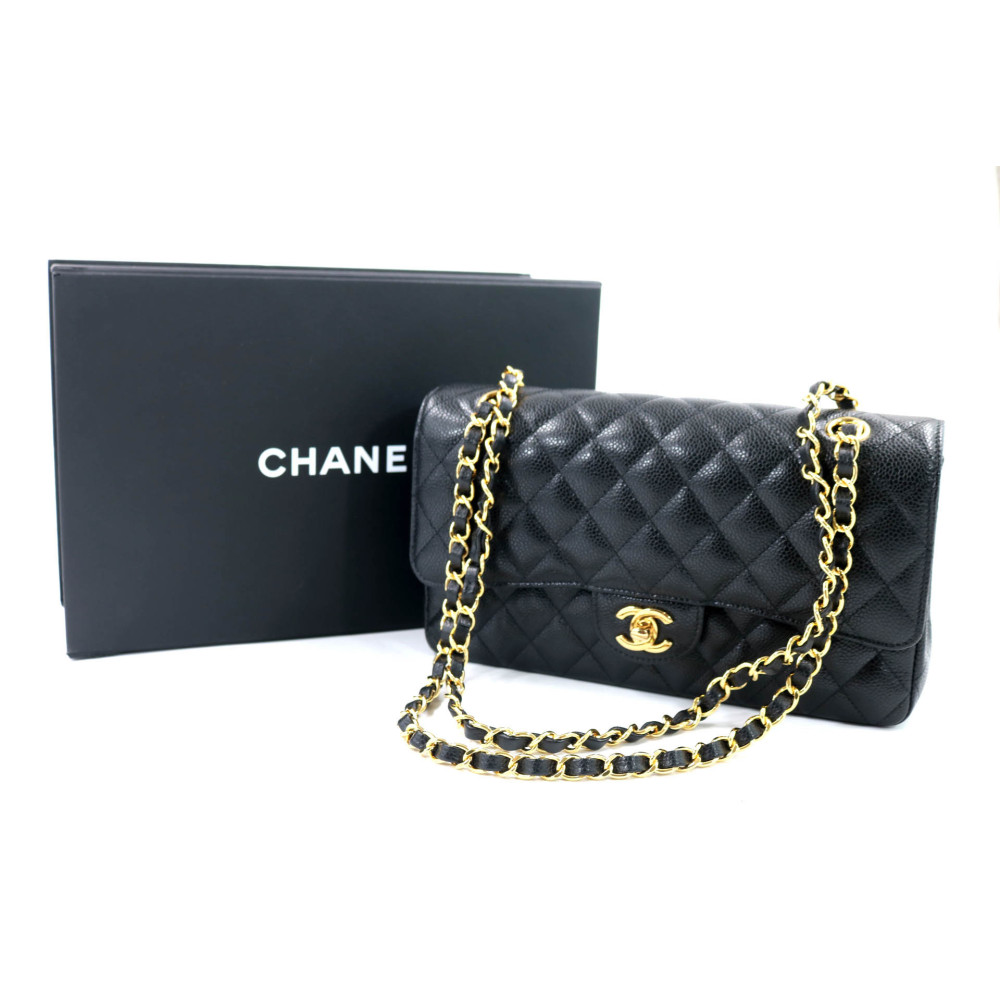 Chanel 11.12 Medium Pelle Caviar Nera