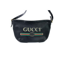 Gucci Print Half-Moon Hobo Pelle Nera