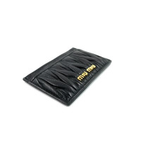 Miu Miu Kartenhalter Schwarzes Leder