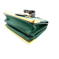 Prada Chaier Grün und Schwarz Leder