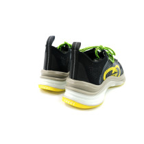 Gucci Chaussures Run Toile Noire et Jaune