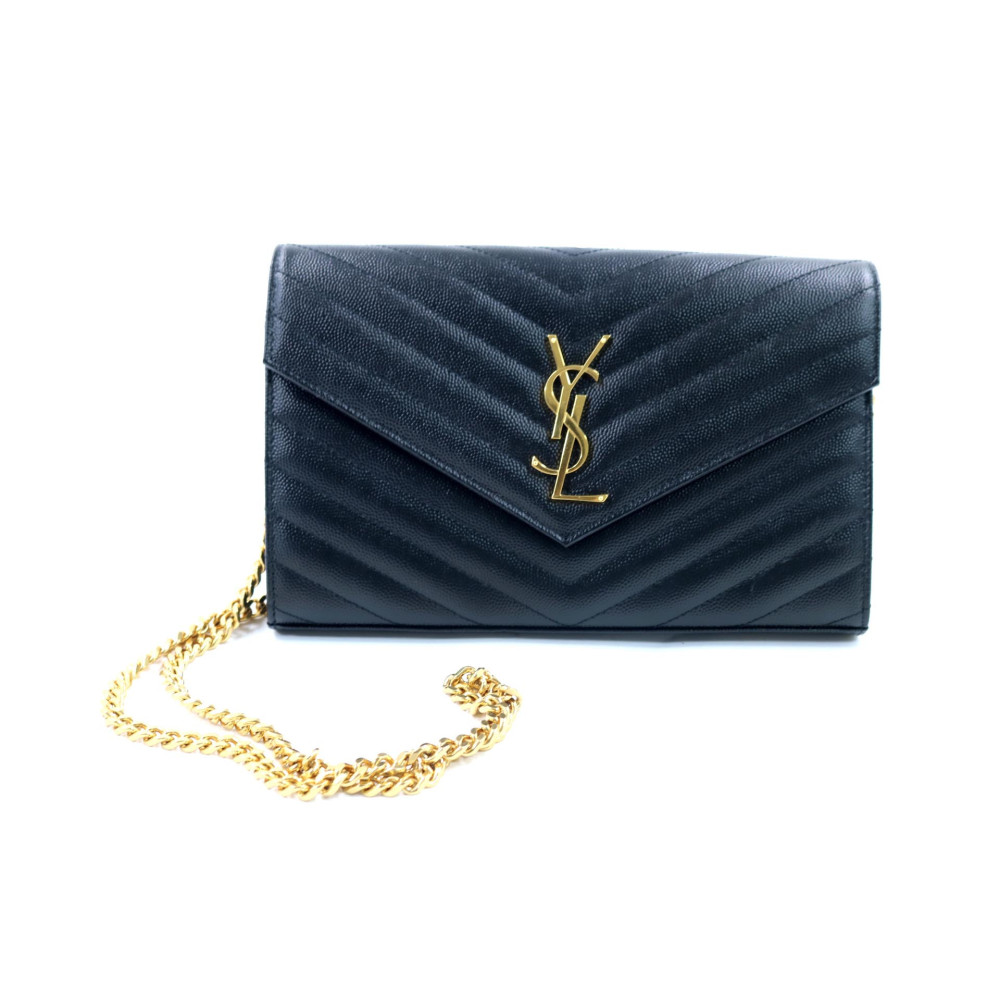 Saint Laurent Cassandre Black Leather
