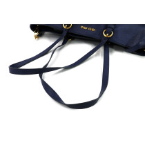 Miu Miu Blue Leather Shopping Bag