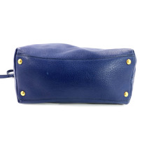 Miu Miu Blue Leather Shopping Bag