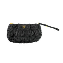 Prada Black Leather Gauffrè Clutch