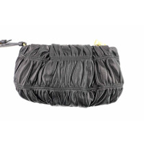 Prada Black Leather Gauffrè Clutch
