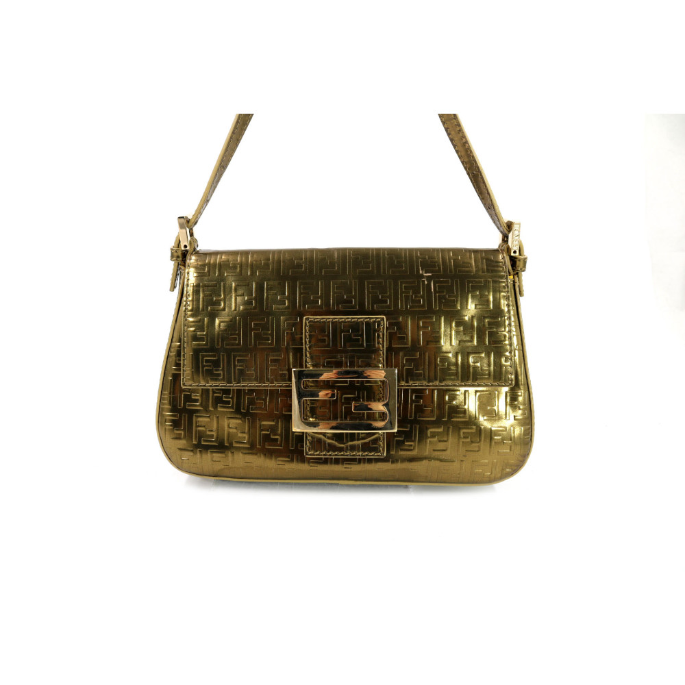 Fendi Mama Baguette Mini Leder Gold