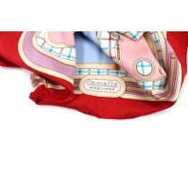 Hermes Foulard Camails aus roter und mehrfarbiger Seide
