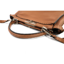 Fendi Peekaboo Cuir Martelé Marron