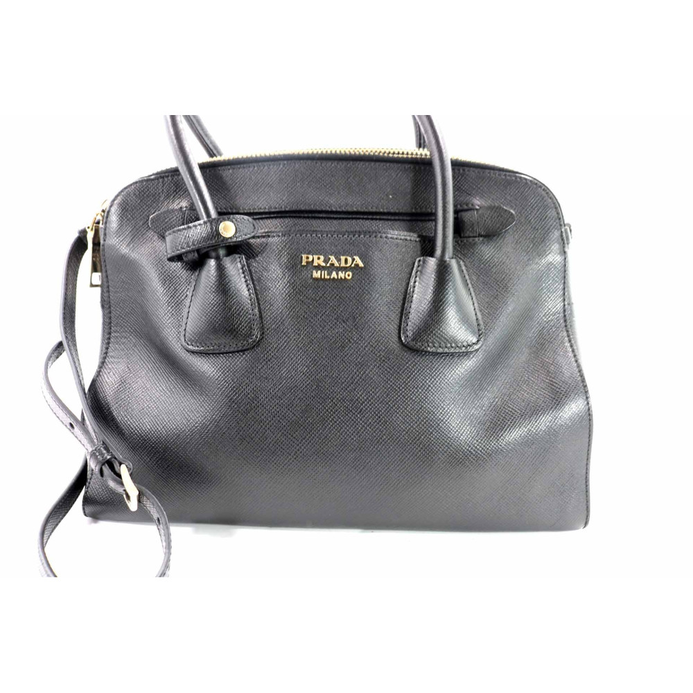 Prada Shopping Leder Schwarz