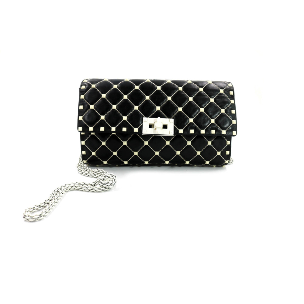 Valentino Spike Pochette Pelle Nera