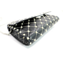 Valentino Spike Pochette Cuir Noir