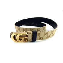 Gucci Reversible Belt GG Supreme Beige and Black Leather