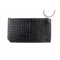 Saint Laurent Black Crocodile Card Holder