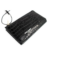 Saint Laurent Black Crocodile Card Holder