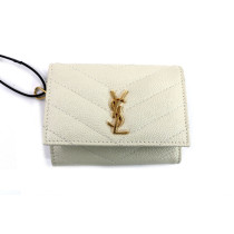 Saint Laurent Portachiavi Pelle Bianca