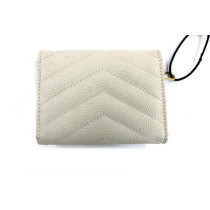 Saint Laurent White Leather Keychain
