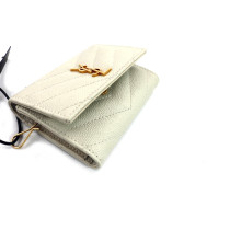 Saint Laurent Weißer Leder-Schlüsselanhänger