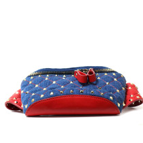 Valentino Rockstud Sac Banane Denim Bleu