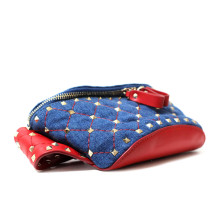 Valentino Rockstud Denim Blue Waist Bag