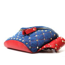 Valentino Rockstud Bauchtasche Denim Blau