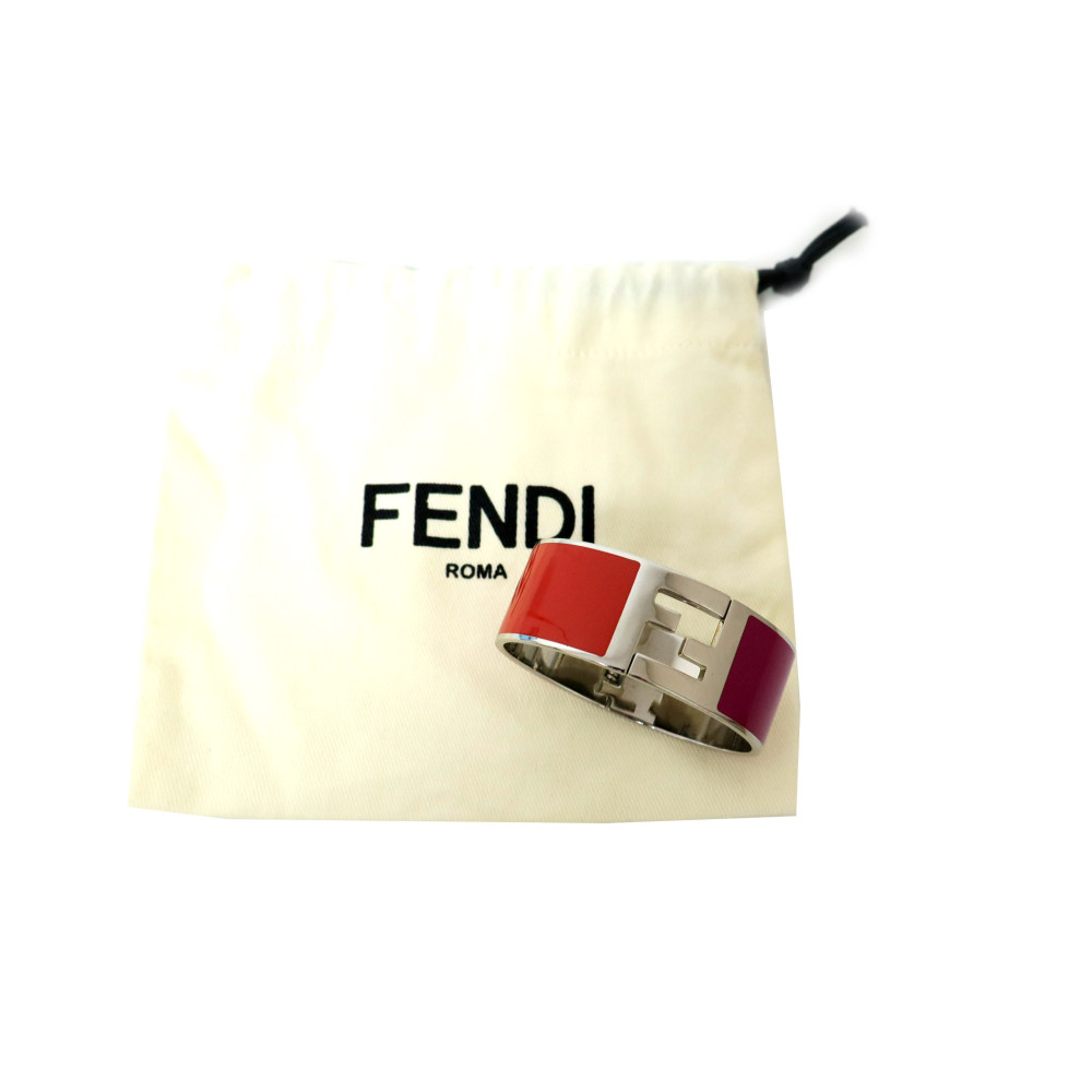 Fendi Bracciale The Fendista Metallo e Smalto Multicolor