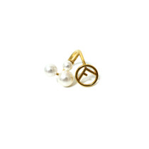 Fendi Gold Metal and Pearl Ring