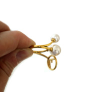 Fendi Gold Metal and Pearl Ring