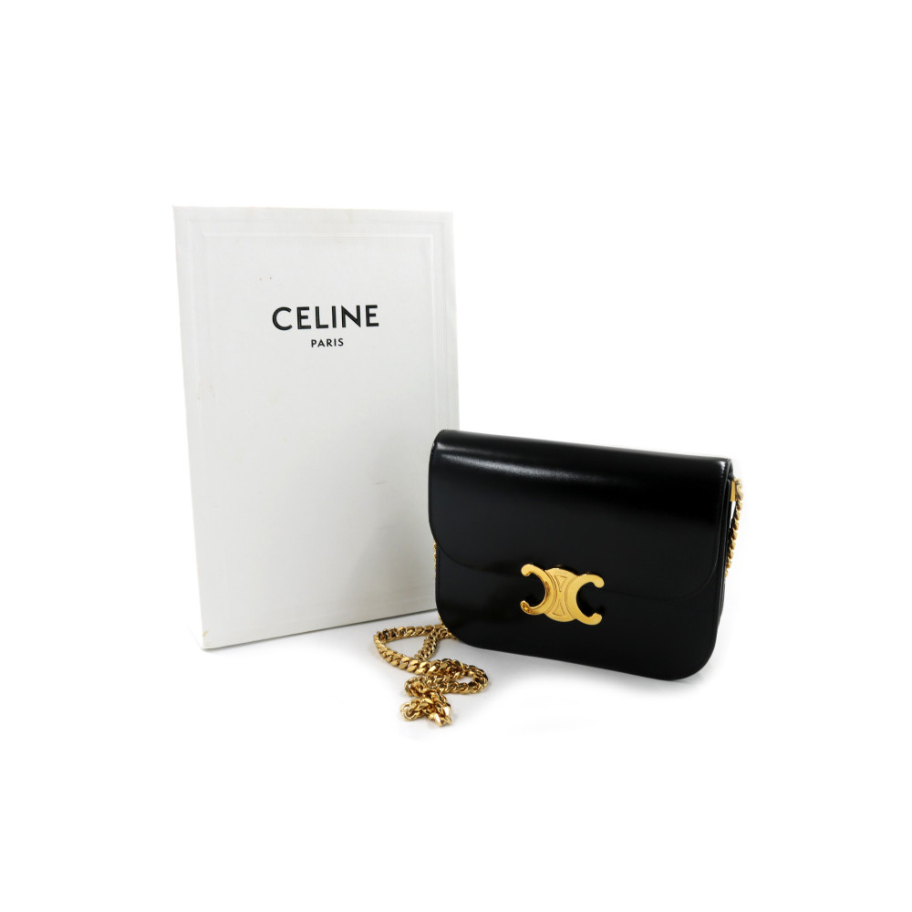Celine Triomphe Schwarzes Leder